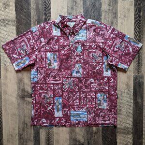 Reyn Spooner Kloth Christmas Santa Popover Shirt Red